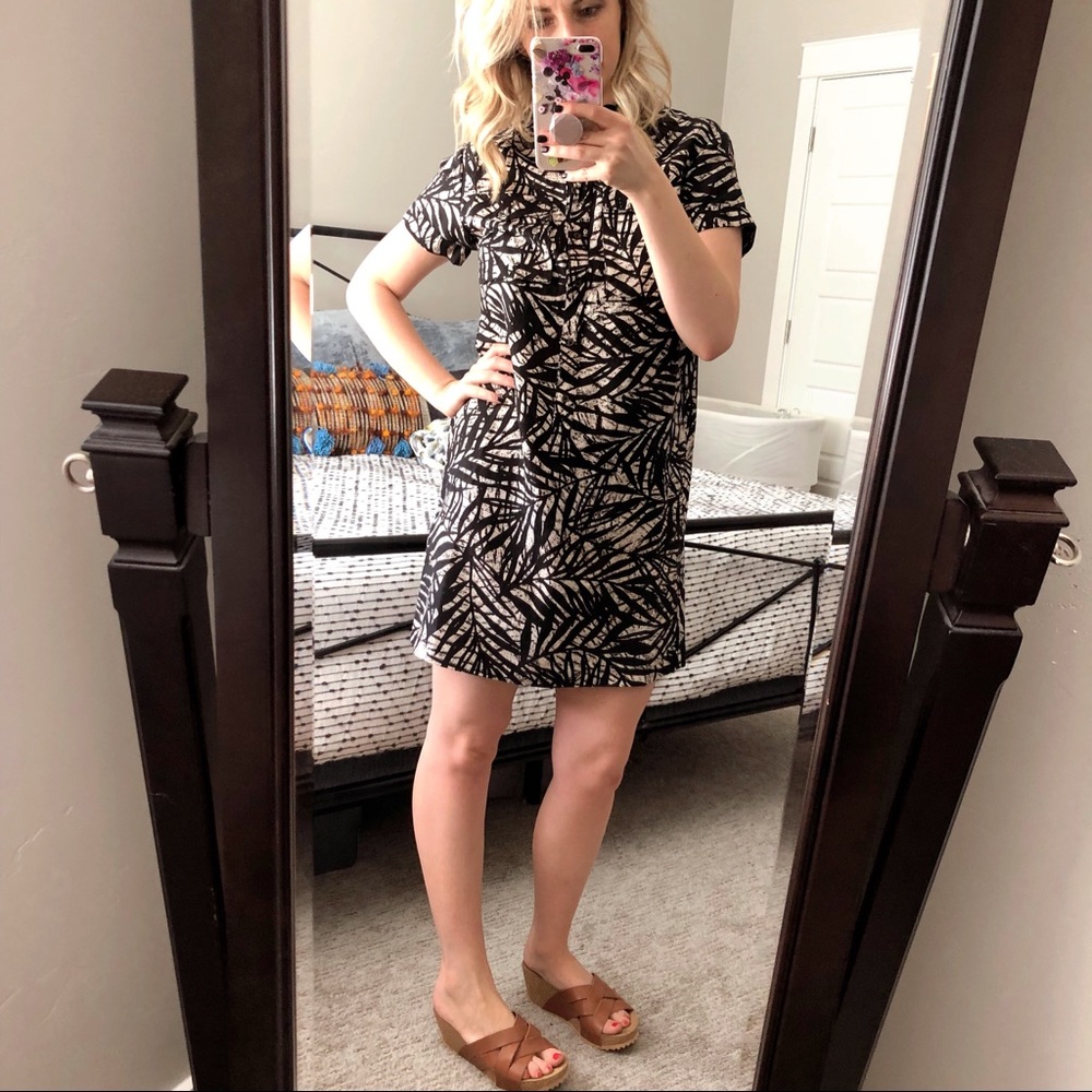 Banana Republic Black Tropical Shirt Dress Size 4